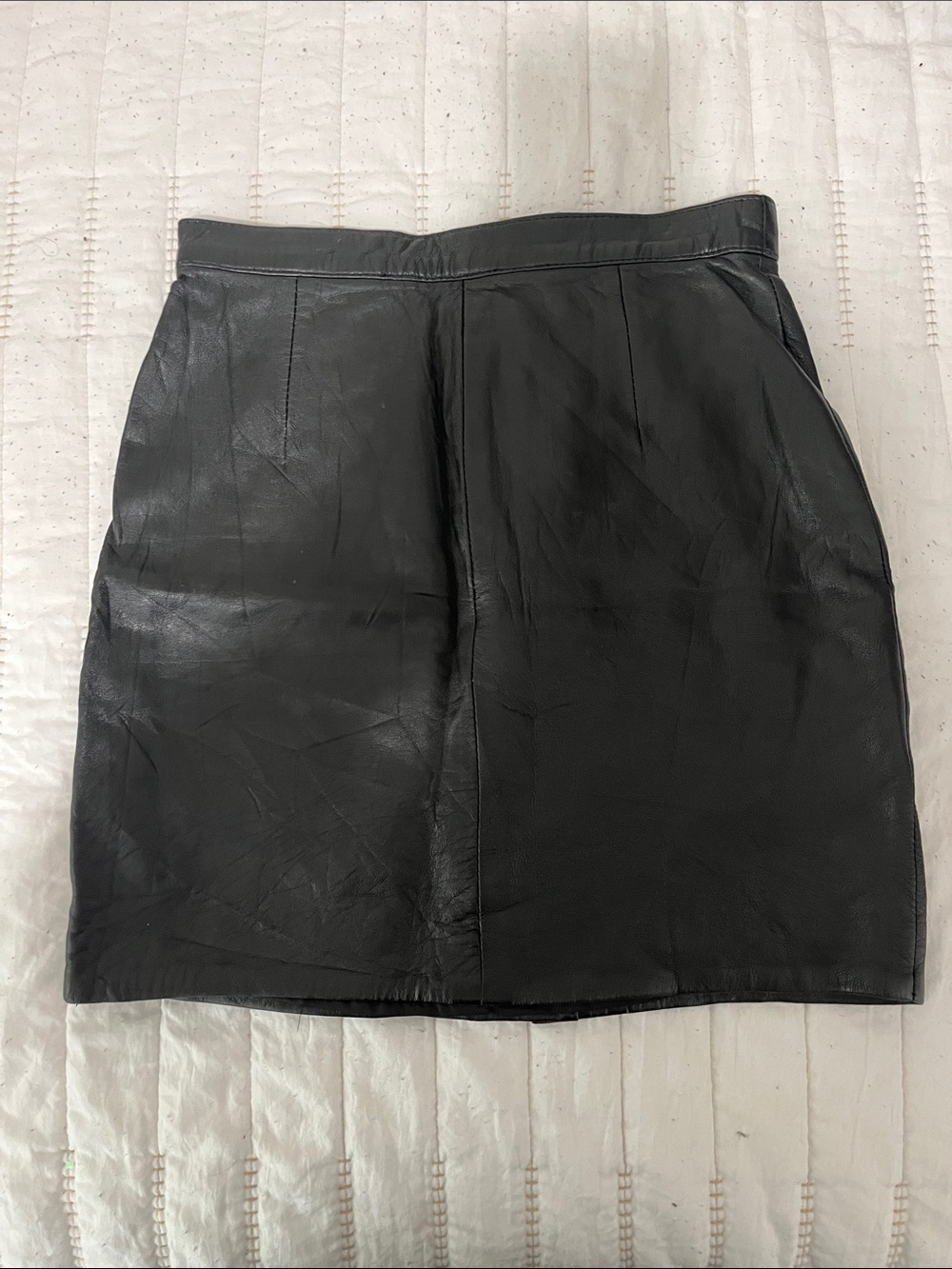 Vintage Black Leather Mini Skirt